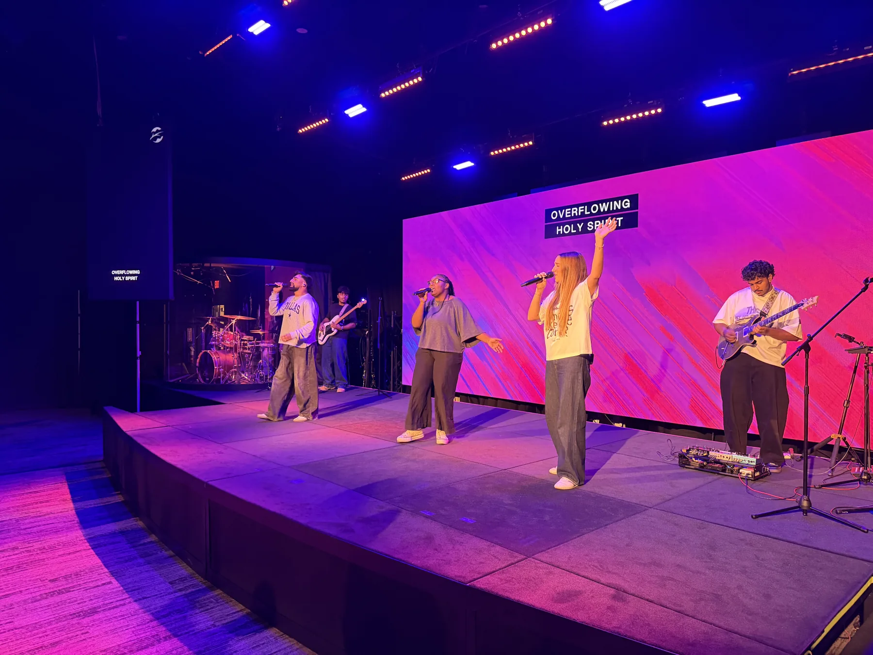 The CFNI worship team performs on the Forge One Day stage